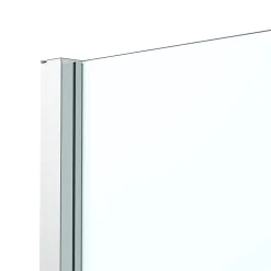 GoodHome Paroi de douche fixe l.90 x H.195 cm, bandes miroir, profilés alu chrome, Ledava