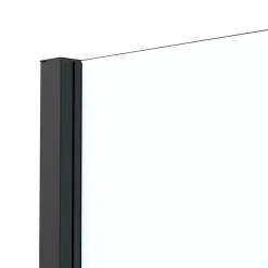 GoodHome Paroi de douche fixe l.90 x H.195 cm, verre transparent, profilés alu noir, Ledava