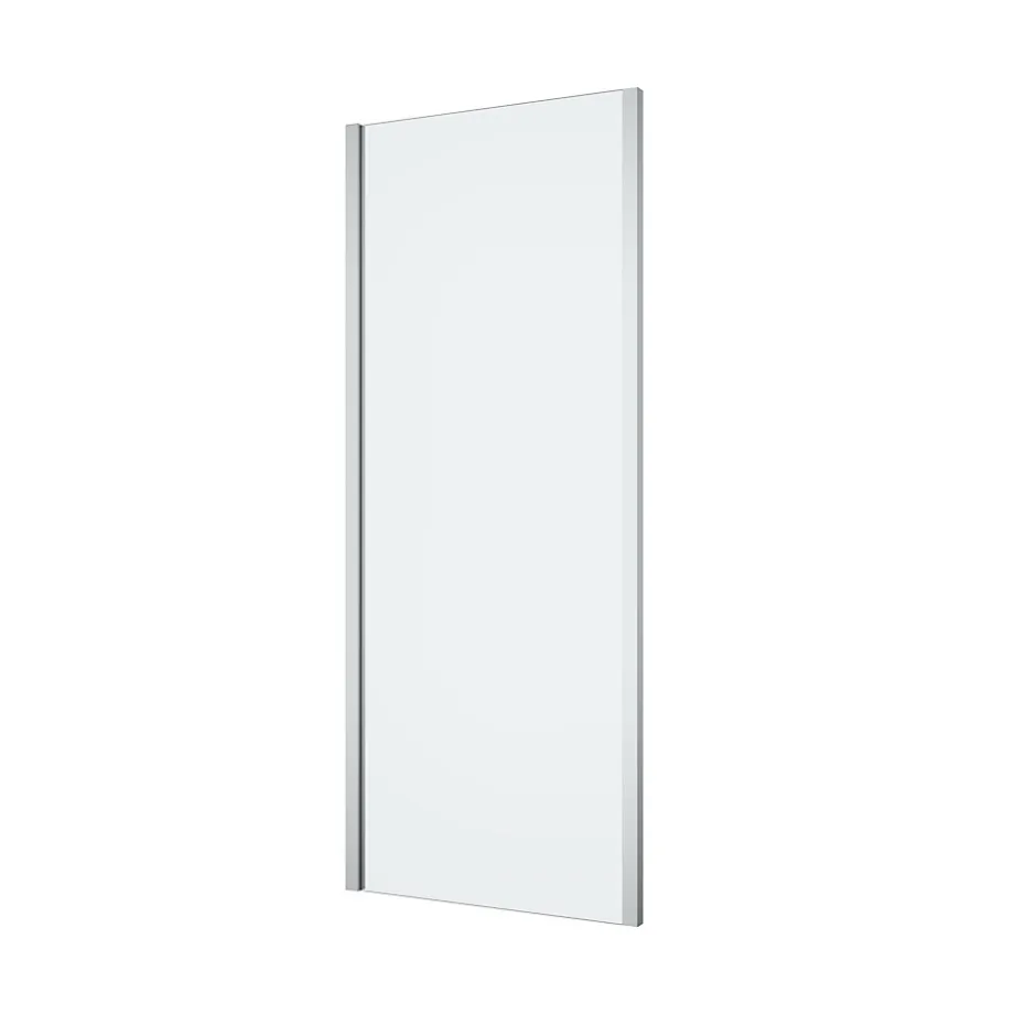 GoodHome Paroi de douche fixe l.80 x H.195 cm, verre transparent, profilés alu chrome, Ledava