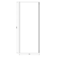 GoodHome Paroi de douche fixe l.80 x H.195 cm, verre transparent, profilés alu chrome, Ledava