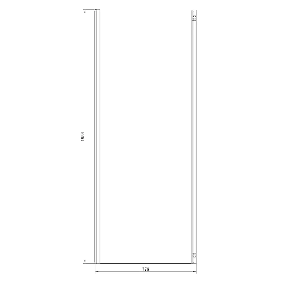 GoodHome Paroi de douche fixe l.80 x H.195 cm, verre transparent, profilés alu chrome, Ledava
