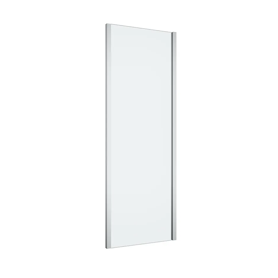 GoodHome Paroi de douche fixe l.70 x H.195 cm, verre transparent, profilés alu chrome, Ledava
