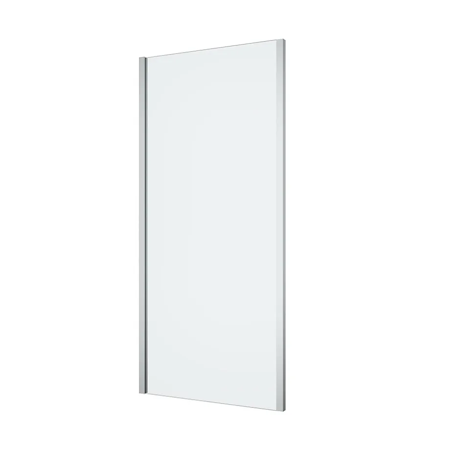 GoodHome Paroi de douche fixe l.90 x H.195 cm, verre transparent, profilés alu chrome, Ledava