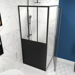 Paroi de douche fixe noir Galedo Fabrik transparent 80cm* Paroi De Douche