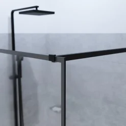 Cuisibane Paroi de douche industrielle noire ATELIA 120 cm