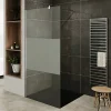 Saniverre Paroi de douche Italienne ROMA H.200 x 120 cm verre 10 mm centre-opaque -* Paroi De Douche