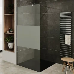 Saniverre Paroi de douche Italienne ROMA H.200 x 120 cm verre 10 mm centre-opaque -* Paroi De Douche