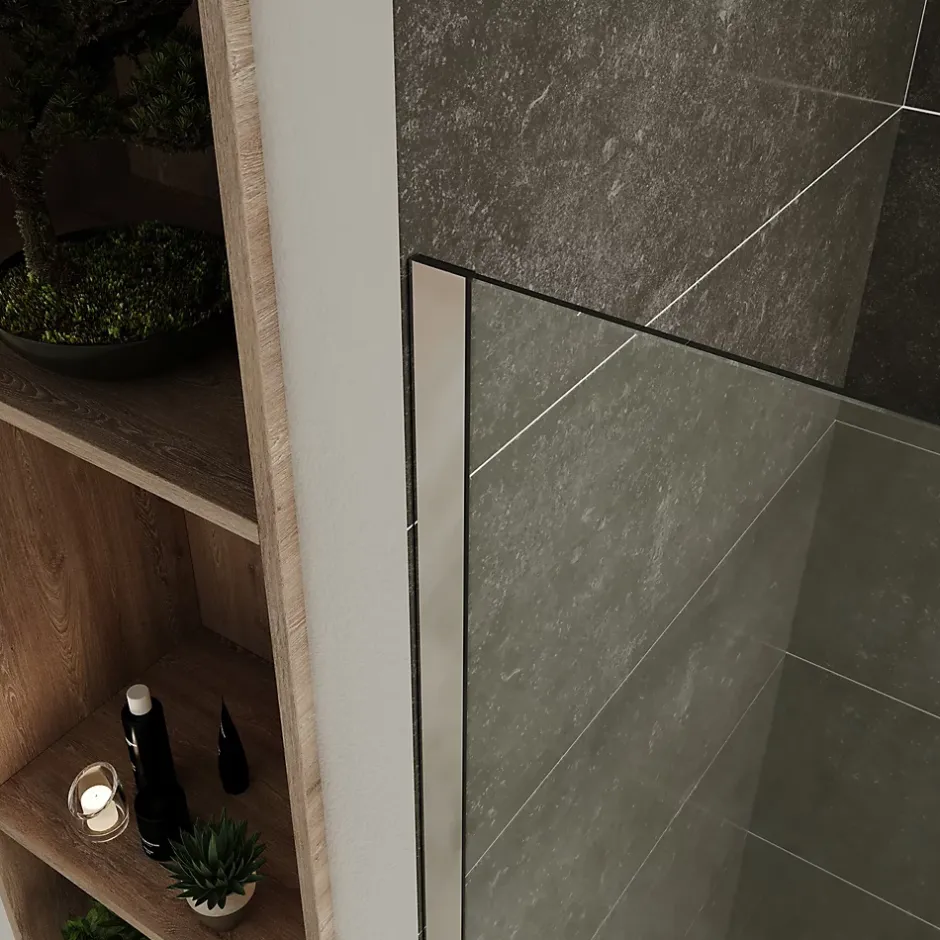 Saniverre Paroi de douche Italienne ROMA H.200 x 120 cm verre 10 mm centre-opaque -* Paroi De Douche