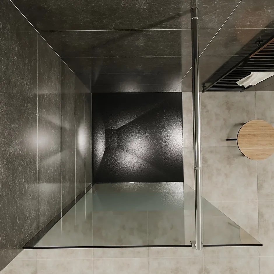 Saniverre Paroi de douche Italienne ROMA H.200 x 120 cm verre 10 mm centre-opaque -* Paroi De Douche