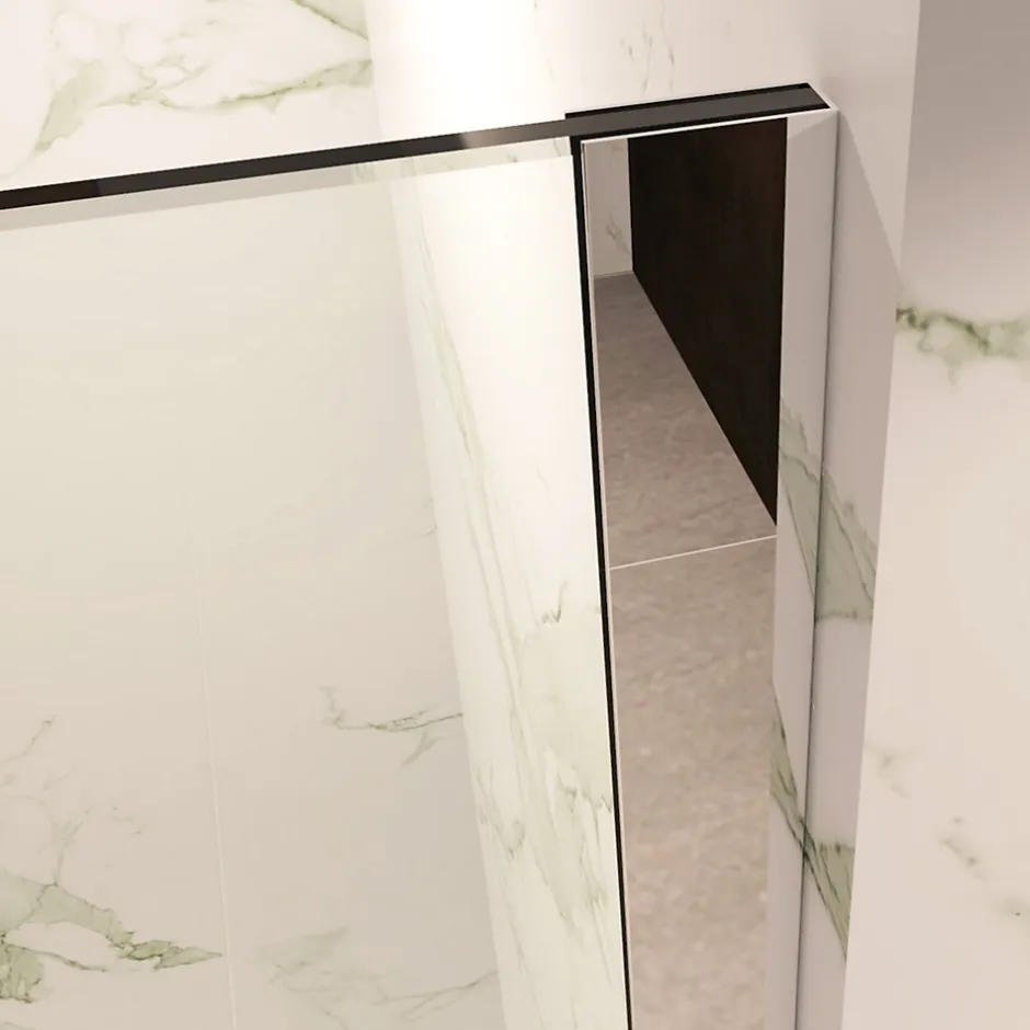 Saniverre Paroi de douche Italienne ROMA H.200 x 120 cm verre 10 mm centre-opaque -* Paroi De Douche