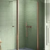 Otitec Paroi de Douche Italienne - 90 x 195 - SEPTIA CUIVRE BROSSE - Retour Pivotant 54 cm - Cuivre Brossé* Paroi De Douche
