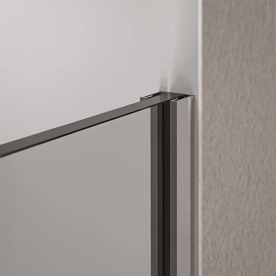 Paroi de douche italienne 90x220cm, verre NANO 10mm, profilé mural inox chrome, sans profilé sol - EX102-2