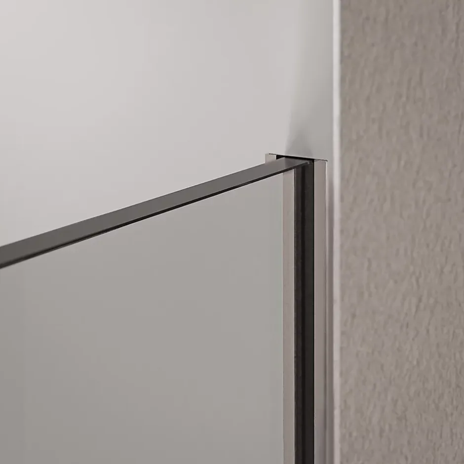 Paroi de douche italienne 90x220cm, verre NANO 10mm, profilé mural inox chrome, sans profilé sol - EX102-2