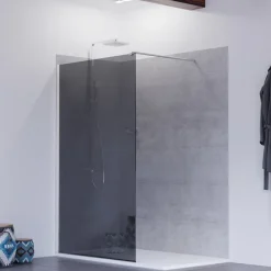 Cuisibane Paroi de douche miroir effet fumé 100 cm PSYCHE - Verre 8 mm securit