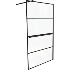 Cuisibane Paroi de douche noir mat avec porte-serviette et tablette DARKY 110 cm* Paroi De Douche