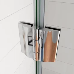 AICA Sanitaire Paroi de Douche Pivotante - 8 mm Verre Anticalcaire - 100 x190 cm avec Porte-Serviette Intégré - alu Chrome