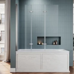 Paroi De Douche Pliante 130x130cm SIRHONA Porte de douche , Pare Baignoire 3 volets* Pare-Baignoire