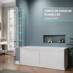 Paroi De Douche Pliante 130x130cm SIRHONA Porte de douche , Pare Baignoire 3 volets* Pare-Baignoire