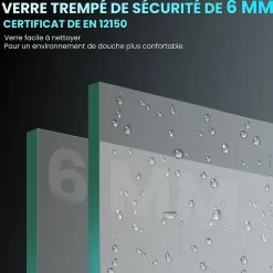Paroi De Douche Pliante 130x130cm SIRHONA Porte de douche , Pare Baignoire 3 volets* Pare-Baignoire