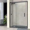 Superban Paroi de douche porte coulissante DROITE en verre ép 6mm L160/164xH195 cm - profilé noir mat - Vézannes 2P