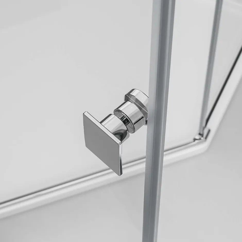 Bernstein Paroi de douche sans cadre pentagonale en verre véritable NANO EX415 - 90x90x195cm