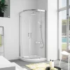 Kassandra Paroi de douche semi-circulaire 2 verres fixes + 2 portes coulissantes S400 80x80 cm rayon 55cm
