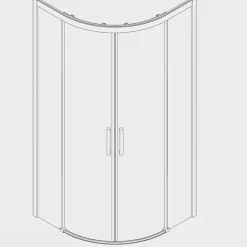 Kassandra Paroi de douche semi-circulaire 2 verres fixes + 2 portes coulissantes S400 80x80 cm rayon 55cm