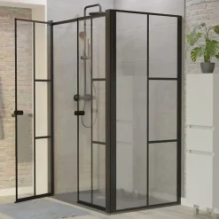 Cuisibane Paroi de douche verrière d'angle pivotante ATELIA double battant 120 cm x 80 cm