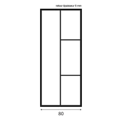 Cuisibane Paroi de douche verrière d'angle pivotante ATELIA double battant 120 cm x 80 cm