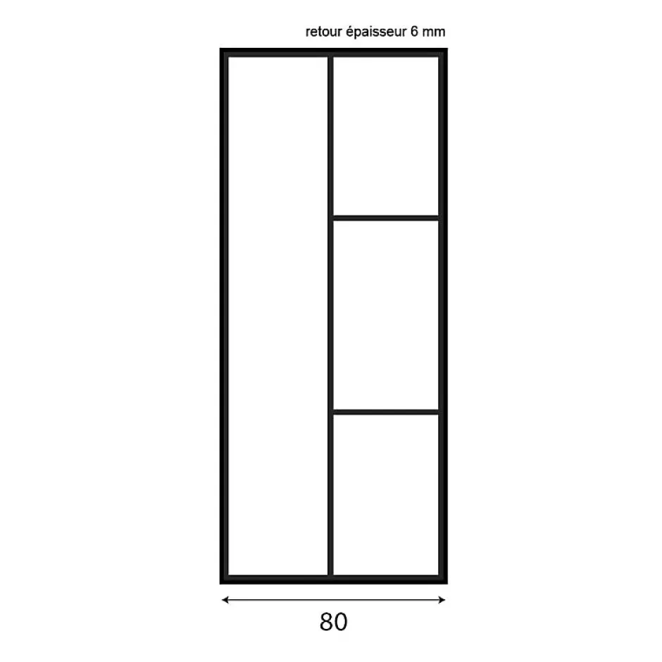 Cuisibane Paroi de douche verrière d'angle pivotante ATELIA double battant 120 cm x 80 cm