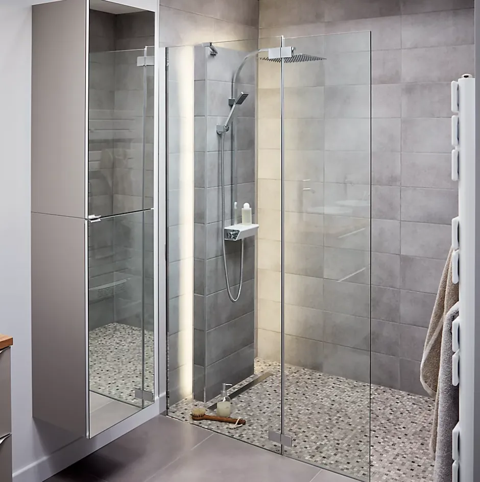 Cooke & Lewis Paroi de douche walk in et volet Zilia transparent 80 + 45 cm* Paroi De Douche