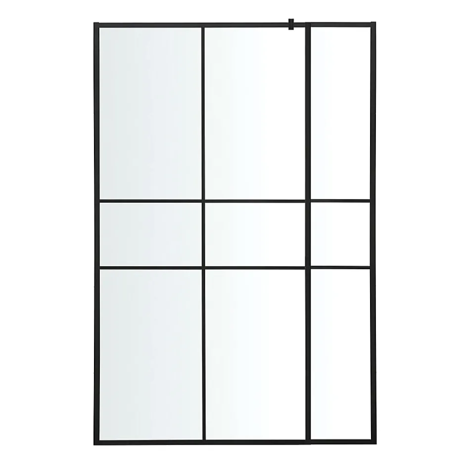 Paroi de douche walk in et volet verre transparent profilé noir 90 + 28 cm, GoodHome Ahti* Paroi De Douche