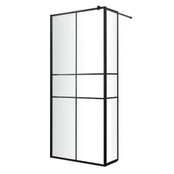 Paroi de douche walk in et volet verre transparent profilé noir 90 + 28 cm, GoodHome Ahti* Paroi De Douche