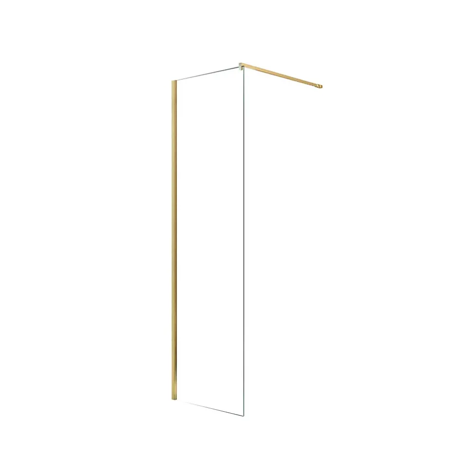 Aurlane Paroi de Douche 50x195 cm en Verre Trempé 5 mm - Finition Or Brossé - GOLD ELEMENTARY* Paroi De Douche
