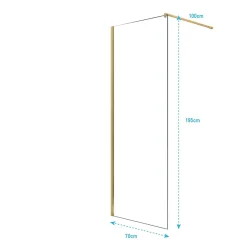 Aurlane Paroi de Douche 70x195 cm en Verre Trempé 5 mm - Finition Or Brossé - GOLD ELEMENTARY
