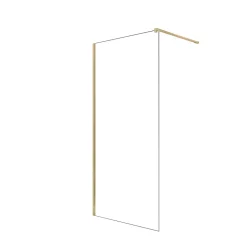 Aurlane Paroi de Douche 100x195 cm en Verre Trempé 5 mm - Finition Or Brossé - GOLD ELEMENTARY* Paroi De Douche