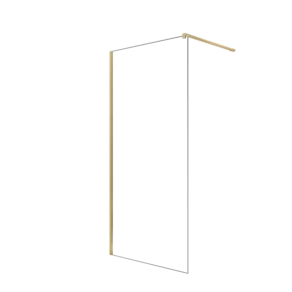 Aurlane Paroi de Douche 100x195 cm en Verre Trempé 5 mm - Finition Or Brossé - GOLD ELEMENTARY* Paroi De Douche