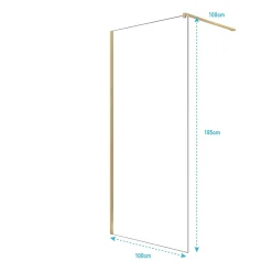 Aurlane Paroi de Douche 100x195 cm en Verre Trempé 5 mm - Finition Or Brossé - GOLD ELEMENTARY* Paroi De Douche