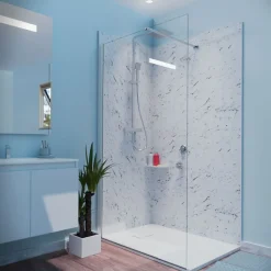 Cuisibane Paroi de douche 110x200 cm fixe CALYPSO - Verre 8 mm anticalcaire