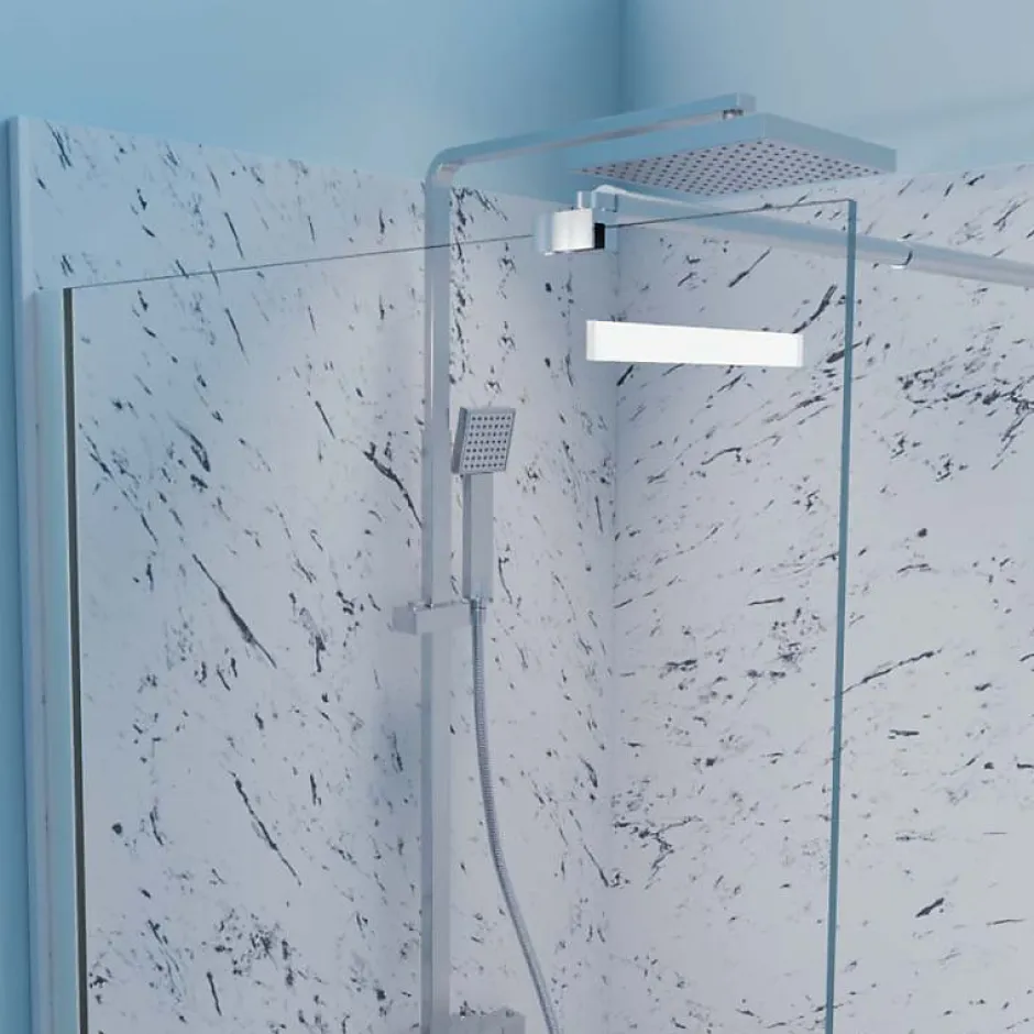 Cuisibane Paroi de douche 110x200 cm fixe CALYPSO - Verre 8 mm anticalcaire