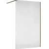 Essebagno Paroi de douche 120x200 cm verre anticalcaire 6mm avec barre de fixation en aluminium Cuivre Brossé