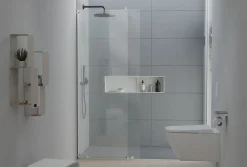 Paroi de douche 195x140cm en verre claire 8mm, Cabine de douche porte coulissante - NT101* Paroi De Douche