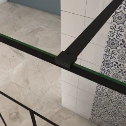 paroi de douche 120x200cm,avec une barre de fixation 90cm,en 8mm verre anticalcaire,Paroi douche italienne,Conception et intimité