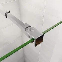 paroi de douche 120x190cm,6mm verre anticalcaire avec bandes horizontales sérigraphiées,barre de fixation extensible 73-120cm