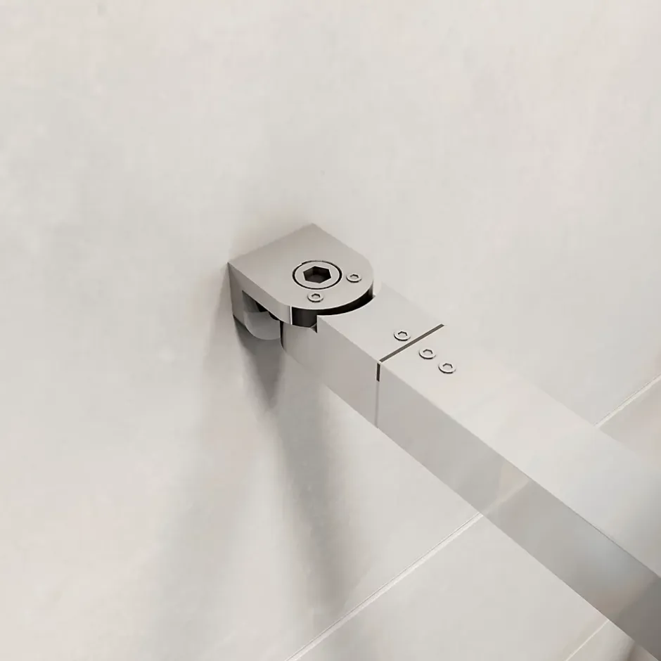 paroi de douche 120x190cm,6mm verre anticalcaire avec bandes horizontales sérigraphiées,barre de fixation extensible 73-120cm