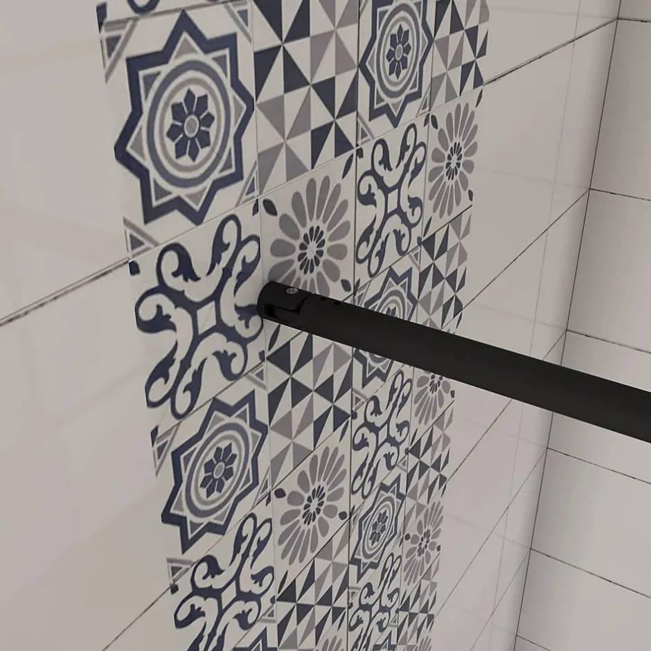 paroi de douche 100x200cm,Paroi douche italienne industrielle,avec une barre de fixation extensible ronde,Conception et intimité