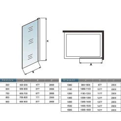 paroi de douche 100x200cm,Paroi douche italienne industrielle,avec une barre de fixation extensible ronde,Conception et intimité