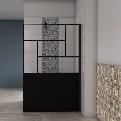 paroi de douche 90x200cm,Paroi douche italienne industrielle,avec une barre de fixation extensible ronde,Conception et intimité* Paroi De Douche