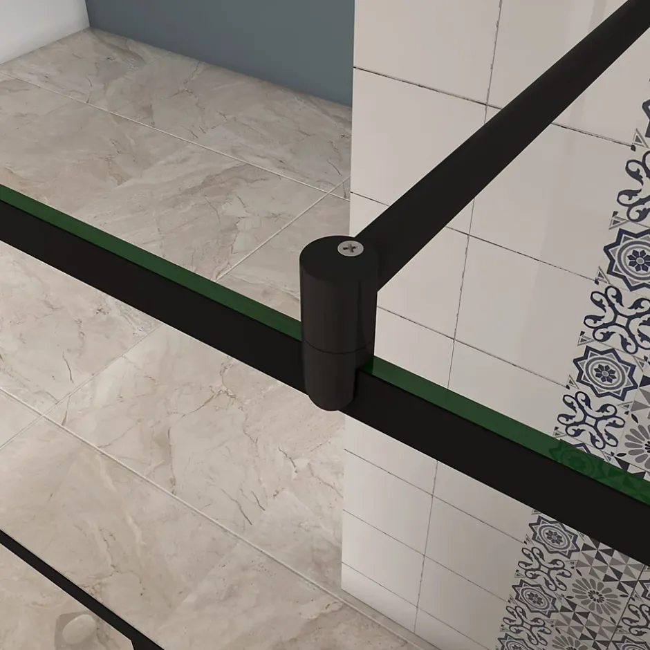 paroi de douche 90x200cm,Paroi douche italienne industrielle,avec une barre de fixation extensible ronde,Conception et intimité* Paroi De Douche