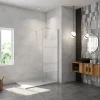 Paroi de douchechrome 60x190cm,6mm verre anticalcaire avec bandes horizontales sérigraphiées,avec barre de fixation 90cm